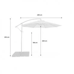 Alice's Garden Parasols Parasol Déporté Rond ⌀ 300cm -Tapis extérieur Soldes parasol deporte rond 300cm 5