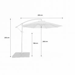 Alice's Garden Parasols Parasol Déporté Rond 3x3m Excentré Terracotta 8 Baleines -Tapis extérieur Soldes parasol deporte rond 3x3m excentre terracotta 8 baleines 5