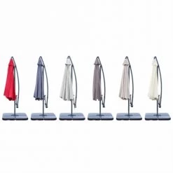 Alice's Garden Parasols Parasol Déporté Rond Hardelot ⌀ 350cm Excentré Gris 8 Baleines -Tapis extérieur Soldes parasol deporte rond hardelot 350cm excentre gris 8 baleines 3