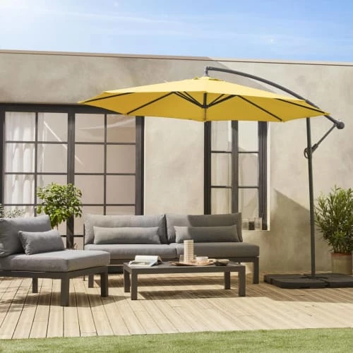 Alice's Garden Parasols Parasol Déporté Rond Hardelot ⌀ 350cm Moutarde 4 Alice's Garden Parasols Parasol Déporté Rond Hardelot ⌀ 350cm Moutarde – Image 2