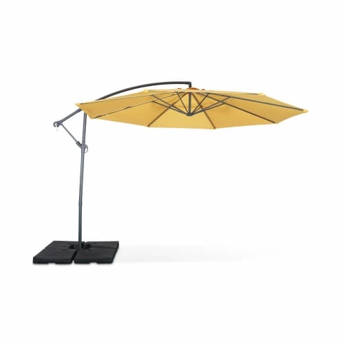 Alice's Garden Parasols Parasol Déporté Rond Hardelot ⌀ 350cm Moutarde 3 Alice's Garden Parasols Parasol Déporté Rond Hardelot ⌀ 350cm Moutarde