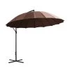 Outsunny Parasols Parasol Déporté Rond Inclinable Chocolat -Tapis extérieur Soldes parasol deporte rond inclinable chocolat