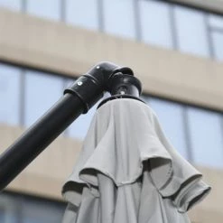 Outsunny Parasols Parasol Déporté Rond Inclinable Gris -Tapis extérieur Soldes parasol deporte rond inclinable gris 5