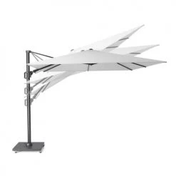 Platinum Parasols Parasol Déporté Rotatif 3x3m Double Inclinaison Manhattan (gris Clair) -Tapis extérieur Soldes parasol deporte rotatif 3x3m double inclinaison manhattan gris clair 5