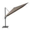 Platinum Parasols Parasol Déporté Rotatif 3x3m Simple Inclinaison Taupe -Tapis extérieur Soldes parasol deporte rotatif 3x3m simple inclinaison taupe