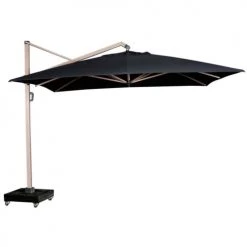 Platinum Parasols Parasol Déporté Rotatif 4x3m Structure Chêne Faded Black (gris)