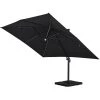 Avril Paris Parasols Parasol Déporté Rotatif Aluminium Avec LED 3x4m Antracite -Tapis extérieur Soldes parasol deporte rotatif aluminium avec led 3x4m antracite