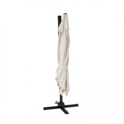 Oviala Parasols Parasol Déporté Rotatif Carré 3x3m En Aluminium écru -Tapis extérieur Soldes parasol deporte rotatif carre 3x3m en aluminium ecru 2
