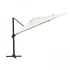 Oviala Parasols Parasol Déporté Rotatif Carré 3x3m En Aluminium écru -Tapis extérieur Soldes parasol deporte rotatif carre 3x3m en aluminium ecru 3
