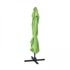 Oviala Parasols Parasol Déporté Rotatif Carré 3x3m En Aluminium Vert -Tapis extérieur Soldes parasol deporte rotatif carre 3x3m en aluminium vert 2