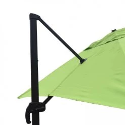 Oviala Parasols Parasol Déporté Rotatif Carré 3x3m En Aluminium Vert -Tapis extérieur Soldes parasol deporte rotatif carre 3x3m en aluminium vert 4