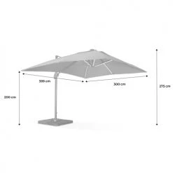 Alice's Garden Parasols Parasol Déporté Solaire Led 3x4m Luce Bleu Canard -Tapis extérieur Soldes parasol deporte solaire led 3x4m luce bleu canard 3