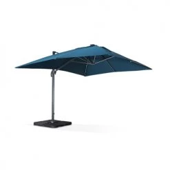 Alice's Garden Parasols Parasol Déporté Solaire Led 3x4m Luce Bleu Canard -Tapis extérieur Soldes parasol deporte solaire led 3x4m luce bleu canard 4