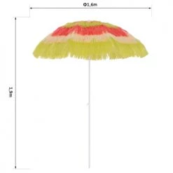 Homcom Parasols Parasol Design Hawaï Multicolore -Tapis extérieur Soldes parasol design hawai multicolore 2