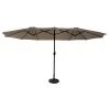 Happy Garden Parasols Parasol Double Ovale 2,7x4,6m En Acier Et Toile Taupe -Tapis extérieur Soldes parasol double ovale 2 7x4 6m en acier et toile taupe 1