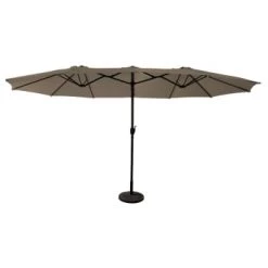 Happy Garden Parasols Parasol Double Ovale 2,7x4,6m En Acier Et Toile Taupe -Tapis extérieur Soldes parasol double ovale 2 7x4 6m en acier et toile taupe 6