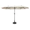 Happy Garden Parasols Parasol Double Ovale 2x4m En Acier Et Toile Beige -Tapis extérieur Soldes parasol double ovale 2x4m en acier et toile beige