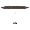 Happy Garden Parasols Parasol Double Ovale 2x4m En Acier Et Toile Taupe -Tapis extérieur Soldes parasol double ovale 2x4m en acier et toile taupe