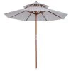 Outsunny Parasols Parasol Droit Bois Peuplier Blanc -Tapis extérieur Soldes parasol droit bois peuplier blanc