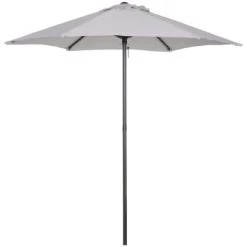 Outsunny Parasols Parasol Droit De Jardin Mât Alu Polyester Gris Clair -Tapis extérieur Soldes parasol droit de jardin mat alu polyester gris clair 4