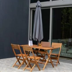 Oviala Parasols Parasol Droit En Aluminium Gris Anthracite -Tapis extérieur Soldes parasol droit en aluminium gris anthracite 3