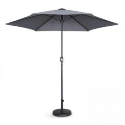 Oviala Parasols Parasol Droit En Aluminium Rouge -Tapis extérieur Soldes parasol droit en aluminium gris anthracite 5