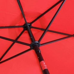 Oviala Parasols Parasol Droit En Aluminium Rouge -Tapis extérieur Soldes parasol droit en aluminium rouge 2