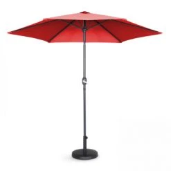 Oviala Parasols Parasol Droit En Aluminium Rouge -Tapis extérieur Soldes parasol droit en aluminium rouge 3