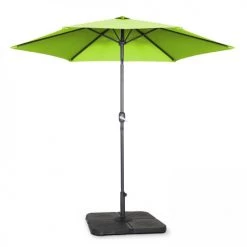 Oviala Parasols Parasol Droit Inclinable Et 4 Dalles à Remplir Aluminium Vert -Tapis extérieur Soldes parasol droit inclinable et 4 dalles a remplir aluminium vert 2