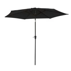 Happy Garden Parasols Parasol Droit Rond 2,70m En Aluminium Et Toile Rouge -Tapis extérieur Soldes parasol droit rond 2 70m en aluminium et toile noire 1