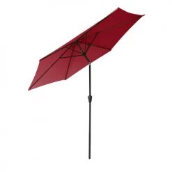 Happy Garden Parasols Parasol Droit Rond 2,70m En Aluminium Et Toile Rouge -Tapis extérieur Soldes parasol droit rond 2 70m en aluminium et toile rouge 1