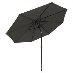 Happy Garden Parasols Parasol Droit Rond 3,30m En Aluminium Et Toile Grise -Tapis extérieur Soldes parasol droit rond 3 30m en aluminium et toile grise 1