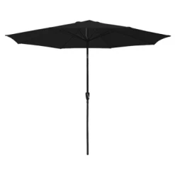 Happy Garden Parasols Parasol Droit Rond 3,30m En Aluminium Et Toile Rouge -Tapis extérieur Soldes parasol droit rond 3 30m en aluminium et toile noire 5