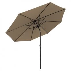 Happy Garden Parasols Parasol Droit Rond 3,30m En Aluminium Et Toile Taupe -Tapis extérieur Soldes parasol droit rond 3 30m en aluminium et toile taupe 3