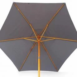 Alice's Garden Parasols Parasol Droit Rond 3m Beige - Mât En Bois -Tapis extérieur Soldes parasol droit rond 3m beige mat en bois 2