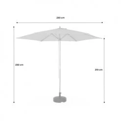 Alice's Garden Parasols Parasol Droit Rond 3m Beige - Mât En Bois -Tapis extérieur Soldes parasol droit rond 3m beige mat en bois 5