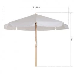 Outsunny Parasols Parasol Droit Rond Bois De Bambou Crème 10 Outsunny Parasols Parasol Droit Rond Bois De Bambou Crème -Tapis extérieur Soldes parasol droit rond bois de bambou creme 2