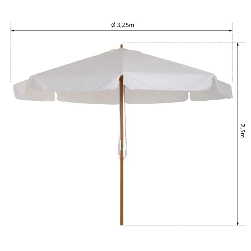 Outsunny Parasols Parasol Droit Rond Bois De Bambou Crème 5 Outsunny Parasols Parasol Droit Rond Bois De Bambou Crème – Image 3