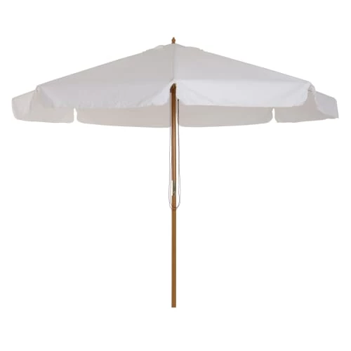 Outsunny Parasols Parasol Droit Rond Bois De Bambou Crème 3 Outsunny Parasols Parasol Droit Rond Bois De Bambou Crème