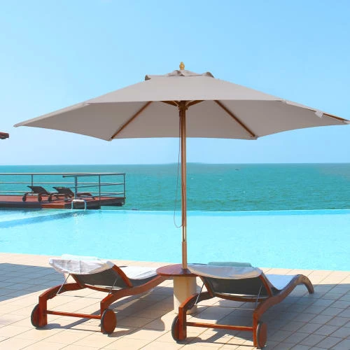 Outsunny Parasols Parasol Droit Rond Grande Taille De Jardin Bambou Gris D2,5cm 4 Outsunny Parasols Parasol Droit Rond Grande Taille De Jardin Bambou Gris D2,5cm – Image 2