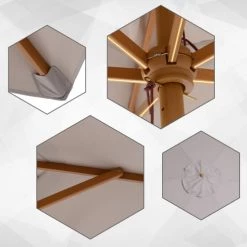 Outsunny Parasols Parasol Droit Rond Grande Taille De Jardin Bambou Gris D2,5cm 12 Outsunny Parasols Parasol Droit Rond Grande Taille De Jardin Bambou Gris D2,5cm -Tapis extérieur Soldes parasol droit rond grande taille de jardin bambou gris d2 5cm 4