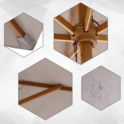 Outsunny Parasols Parasol Droit Rond Grande Taille De Jardin Bambou Gris D2,5cm 7 Outsunny Parasols Parasol Droit Rond Grande Taille De Jardin Bambou Gris D2,5cm – Image 5