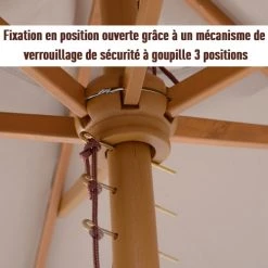 Outsunny Parasols Parasol Droit Rond Grande Taille De Jardin Bambou Gris D2,5cm 13 Outsunny Parasols Parasol Droit Rond Grande Taille De Jardin Bambou Gris D2,5cm -Tapis extérieur Soldes parasol droit rond grande taille de jardin bambou gris d2 5cm 5