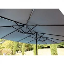 Proloisirs Parasols Parasol En Acier 4.5x2.7 M Ovale Taupe -Tapis extérieur Soldes parasol en acier 4 5x2 7 m ovale taupe 3