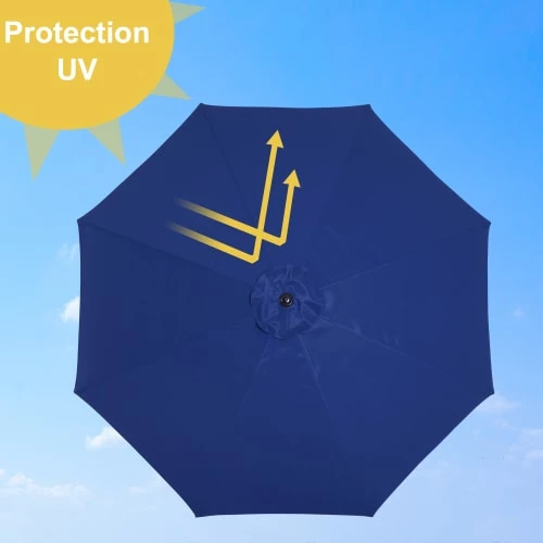 Outsunny Parasols Parasol En Aluminium Rond Inclinable Bleu 7 Outsunny Parasols Parasol En Aluminium Rond Inclinable Bleu – Image 5