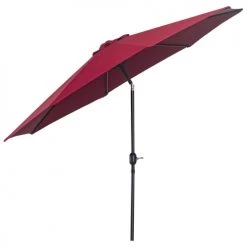 Outsunny Parasols Parasol En Aluminium Rond Inclinable Bordeaux