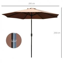 Outsunny Parasols Parasol En Aluminium Rond Inclinable Chocolat -Tapis extérieur Soldes parasol en aluminium rond inclinable chocolat 2