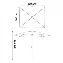 Forn Parasols Parasol Gris En Polyester -Tapis extérieur Soldes parasol gris en polyester 1