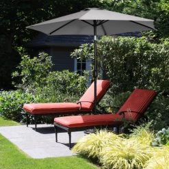 Outsunny Parasols Parasol Hexagonal Inclinable Gris -Tapis extérieur Soldes parasol hexagonal inclinable gris 3