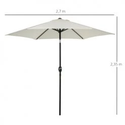 Outsunny Parasols Parasol Inclinable De Jardin Crème -Tapis extérieur Soldes parasol inclinable de jardin creme 2
